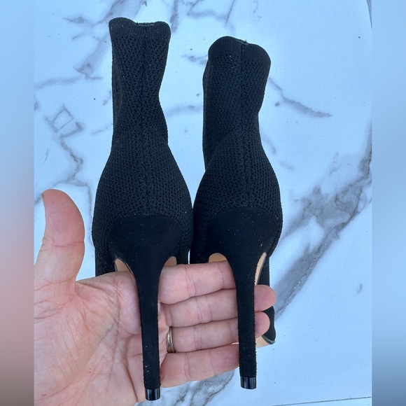 Black Knitted Heel Size 7.5 Sexy Black boots - Picture 4 of 7